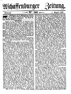 Aschaffenburger Zeitung Mittwoch 1. August 1860