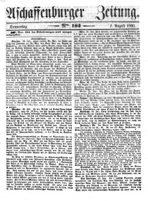 Aschaffenburger Zeitung Donnerstag 2. August 1860