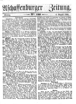 Aschaffenburger Zeitung Montag 6. August 1860