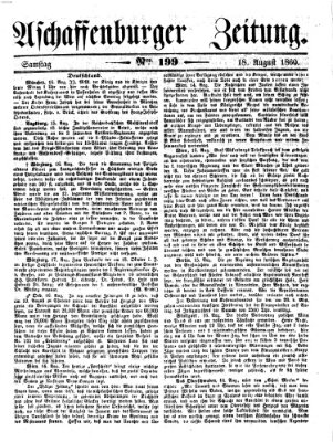 Aschaffenburger Zeitung Samstag 18. August 1860