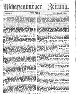 Aschaffenburger Zeitung Mittwoch 22. August 1860