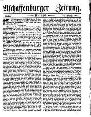 Aschaffenburger Zeitung Freitag 24. August 1860