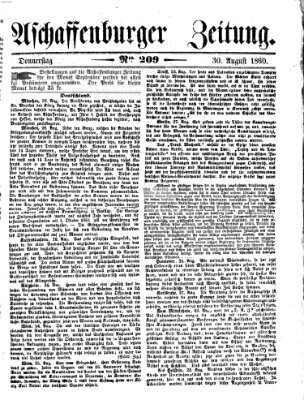 Aschaffenburger Zeitung Donnerstag 30. August 1860