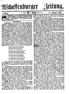 Aschaffenburger Zeitung Freitag 31. August 1860