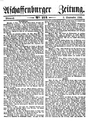 Aschaffenburger Zeitung Mittwoch 5. September 1860