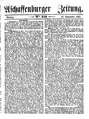 Aschaffenburger Zeitung Montag 10. September 1860