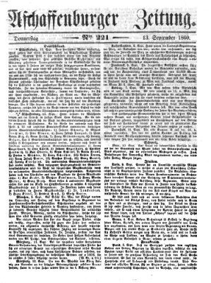 Aschaffenburger Zeitung Donnerstag 13. September 1860