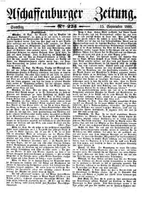 Aschaffenburger Zeitung Samstag 15. September 1860