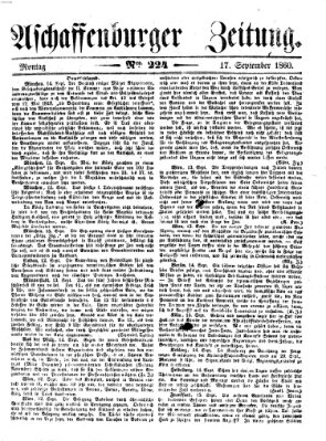 Aschaffenburger Zeitung Montag 17. September 1860