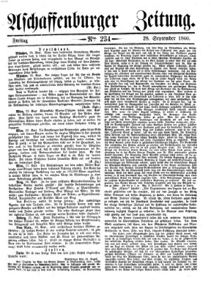 Aschaffenburger Zeitung Freitag 28. September 1860