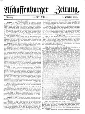 Aschaffenburger Zeitung Montag 1. Oktober 1860