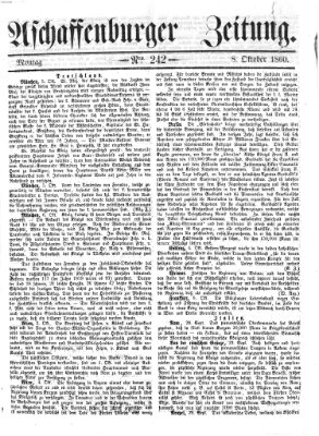 Aschaffenburger Zeitung Montag 8. Oktober 1860