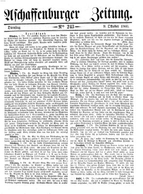 Aschaffenburger Zeitung Dienstag 9. Oktober 1860