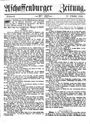 Aschaffenburger Zeitung Mittwoch 31. Oktober 1860