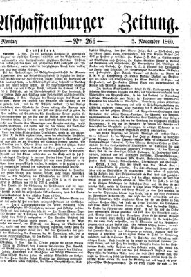 Aschaffenburger Zeitung Montag 5. November 1860