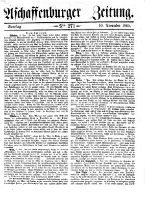 Aschaffenburger Zeitung Samstag 10. November 1860