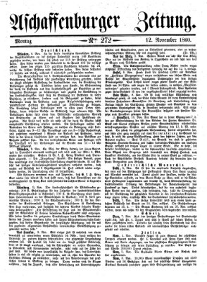 Aschaffenburger Zeitung Montag 12. November 1860