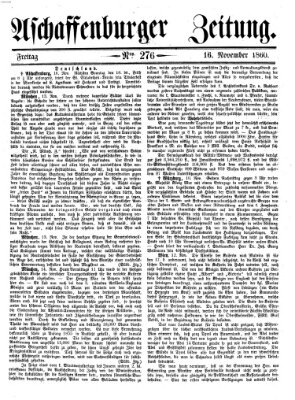 Aschaffenburger Zeitung Freitag 16. November 1860