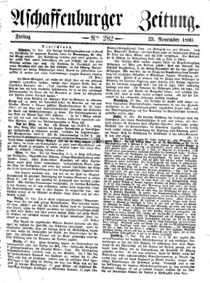 Aschaffenburger Zeitung Freitag 23. November 1860