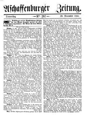 Aschaffenburger Zeitung Donnerstag 29. November 1860