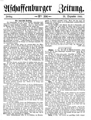 Aschaffenburger Zeitung Freitag 21. Dezember 1860