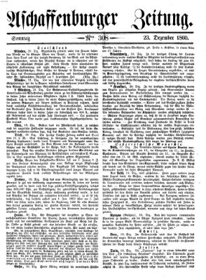 Aschaffenburger Zeitung Sonntag 23. Dezember 1860