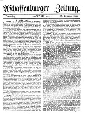 Aschaffenburger Zeitung Donnerstag 27. Dezember 1860