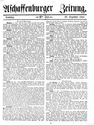 Aschaffenburger Zeitung Samstag 29. Dezember 1860