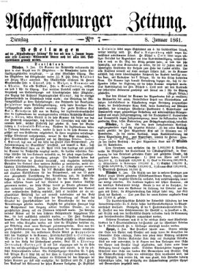 Aschaffenburger Zeitung Dienstag 8. Januar 1861