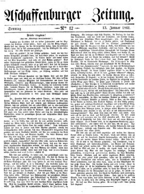 Aschaffenburger Zeitung Sonntag 13. Januar 1861