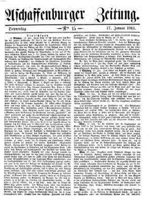 Aschaffenburger Zeitung Donnerstag 17. Januar 1861