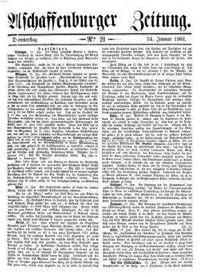 Aschaffenburger Zeitung Donnerstag 24. Januar 1861