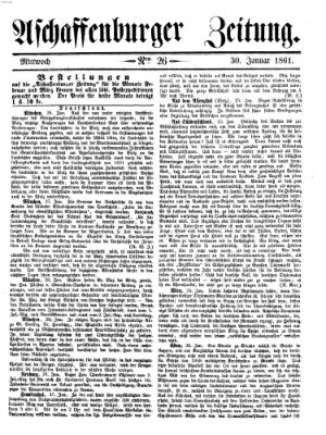 Aschaffenburger Zeitung Mittwoch 30. Januar 1861