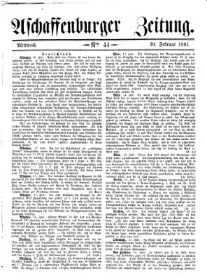 Aschaffenburger Zeitung Mittwoch 20. Februar 1861