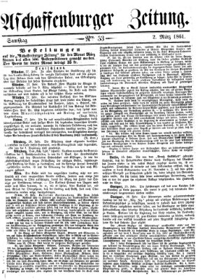 Aschaffenburger Zeitung Samstag 2. März 1861