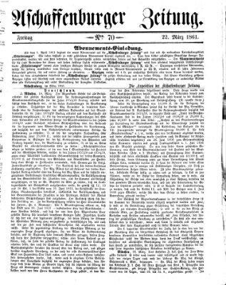 Aschaffenburger Zeitung Freitag 22. März 1861