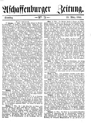 Aschaffenburger Zeitung Samstag 23. März 1861