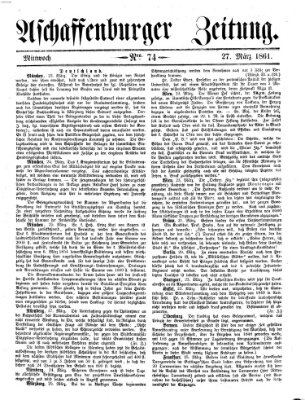 Aschaffenburger Zeitung Mittwoch 27. März 1861