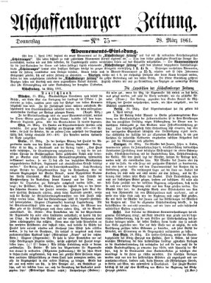 Aschaffenburger Zeitung Donnerstag 28. März 1861