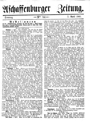 Aschaffenburger Zeitung Sonntag 7. April 1861