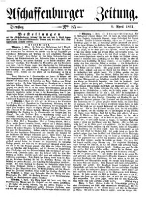 Aschaffenburger Zeitung Dienstag 9. April 1861