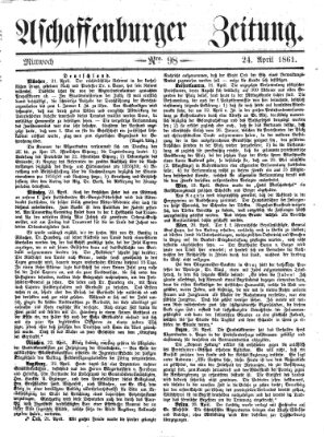 Aschaffenburger Zeitung Mittwoch 24. April 1861