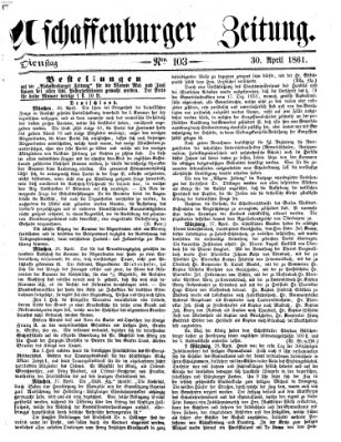 Aschaffenburger Zeitung Dienstag 30. April 1861