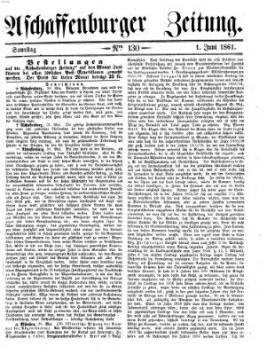 Aschaffenburger Zeitung Samstag 1. Juni 1861