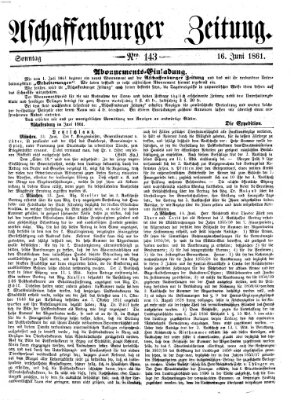 Aschaffenburger Zeitung Sonntag 16. Juni 1861