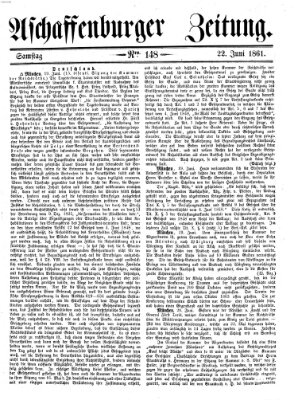 Aschaffenburger Zeitung Samstag 22. Juni 1861