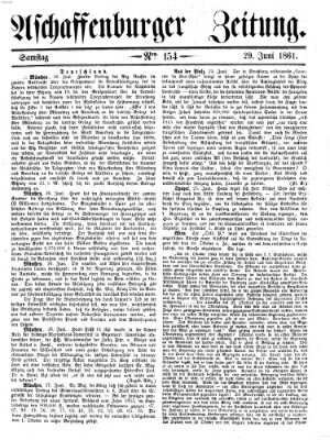 Aschaffenburger Zeitung Samstag 29. Juni 1861