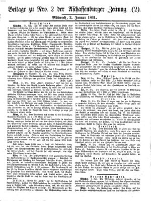 Aschaffenburger Zeitung Mittwoch 2. Januar 1861