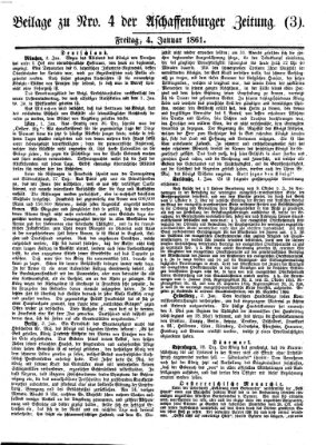 Aschaffenburger Zeitung Freitag 4. Januar 1861