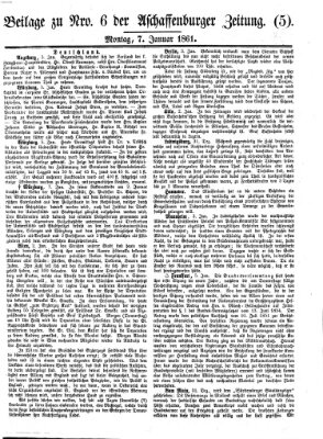 Aschaffenburger Zeitung Montag 7. Januar 1861